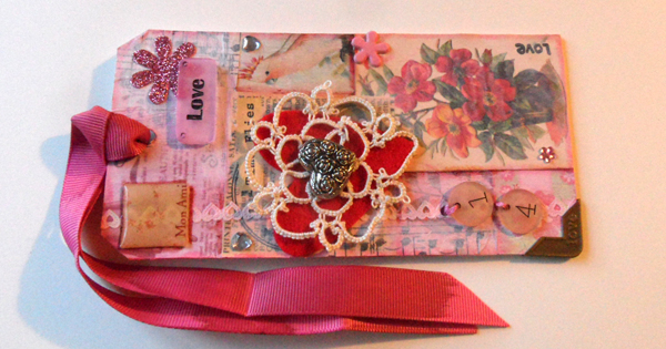 The finished mixed media tag