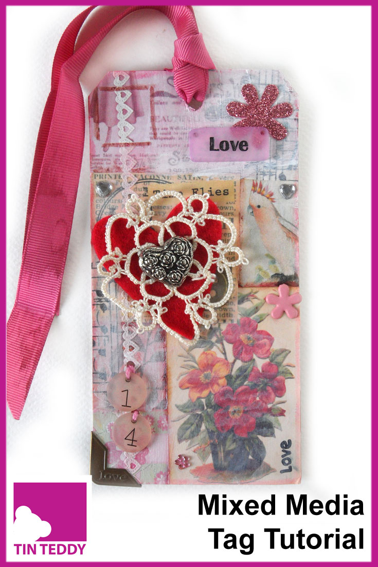 Vintage Valentine Tag - Tim Holtz 12 tags of 2015, February - A tutorial