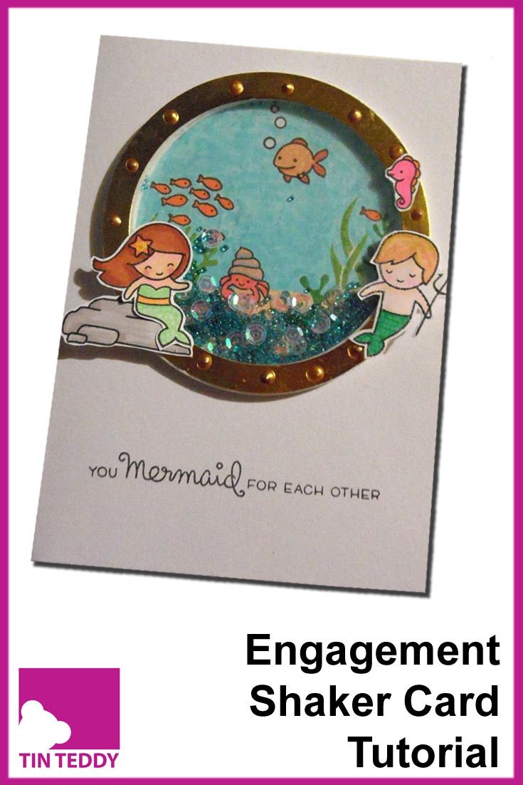 A Mermaid Engagement Card with Lawn Fawn Stamps – Tutorial
