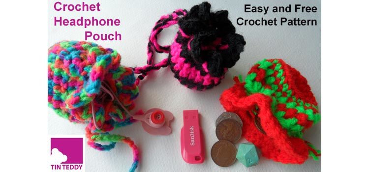 Easy Crocheted Headphone Pouch Pattern Tin Teddy Easy Crochet Headphone Pouch Pattern
